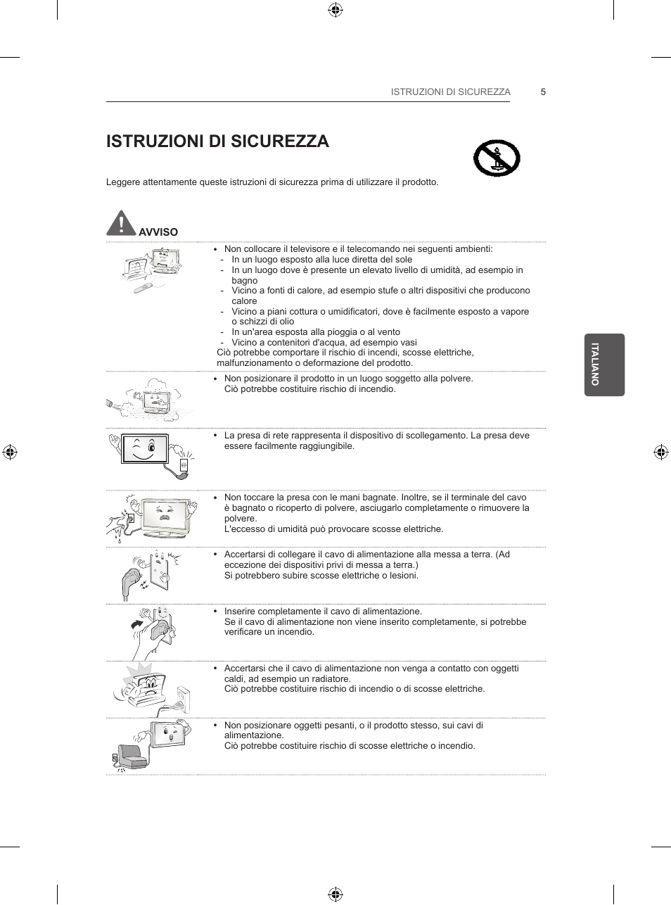 Istruzioni di sicurezza | LG 55UB820V User Manual | Page 130 / 303