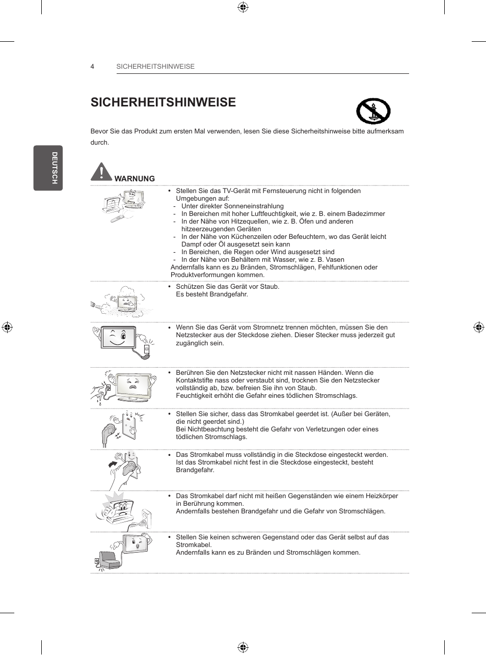 Sicherheitshinweise | LG 55UB820V User Manual | Page 73 / 303