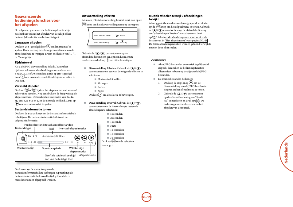 Neder lands, Geavanceerde bedieningsfuncties voor het afspelen | Arcam FMJ BDP100 User Manual | Page 125 / 148