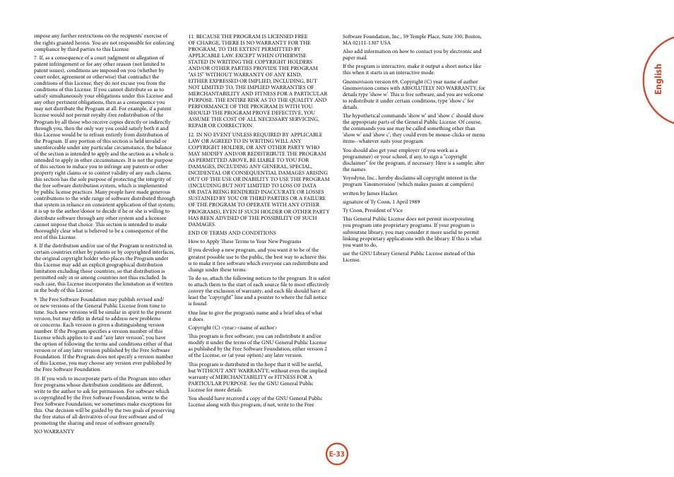English, E-33 | Arcam FMJ BDP100 User Manual | Page 35 / 148