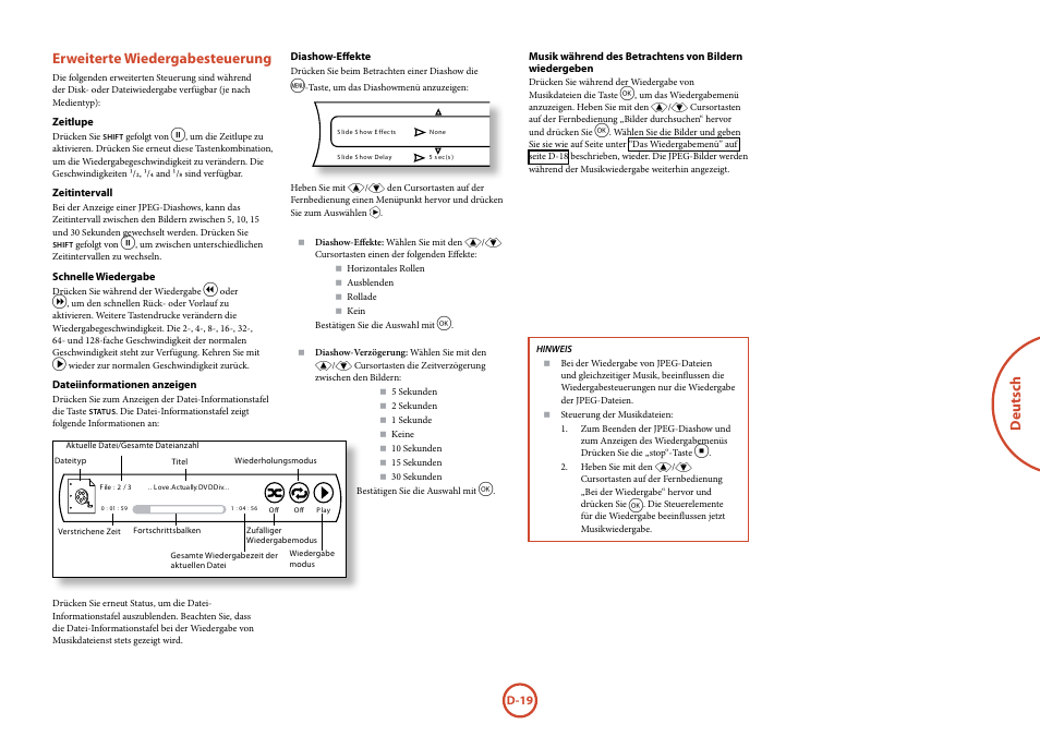 Deutsch, Erweiterte wiedergabesteuerung | Arcam FMJ BDP100 User Manual | Page 91 / 148