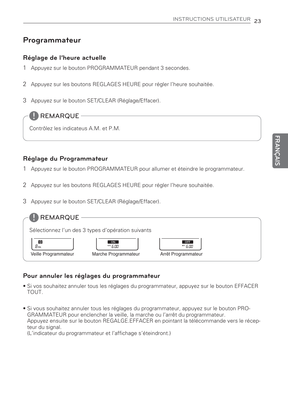 Programmateur | LG CV09 User Manual | Page 101 / 209