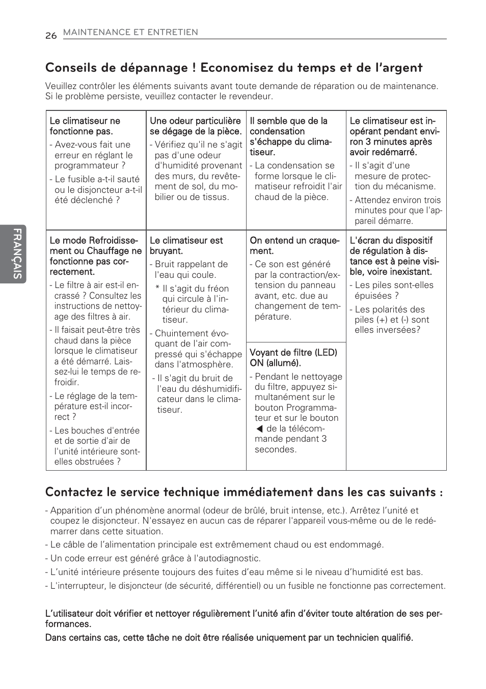 Français | LG CV09 User Manual | Page 104 / 209