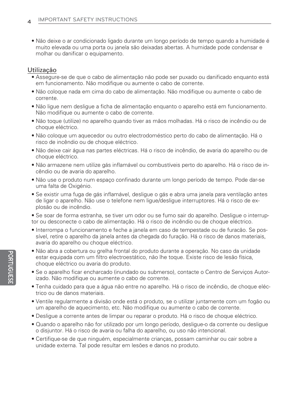 Por tuguese | LG CV09 User Manual | Page 160 / 209