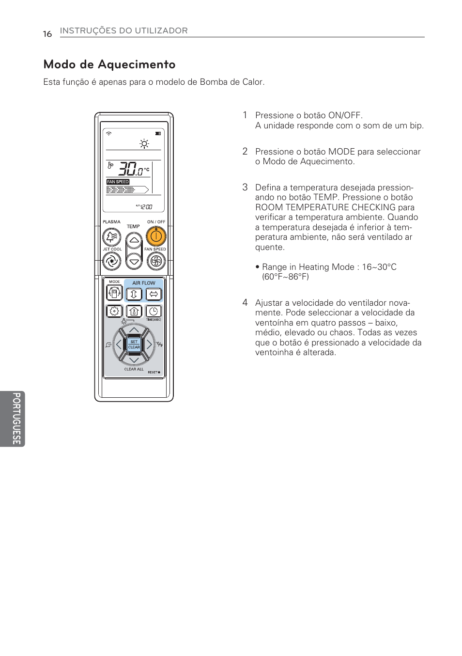 Modo de aquecimento | LG CV09 User Manual | Page 172 / 209