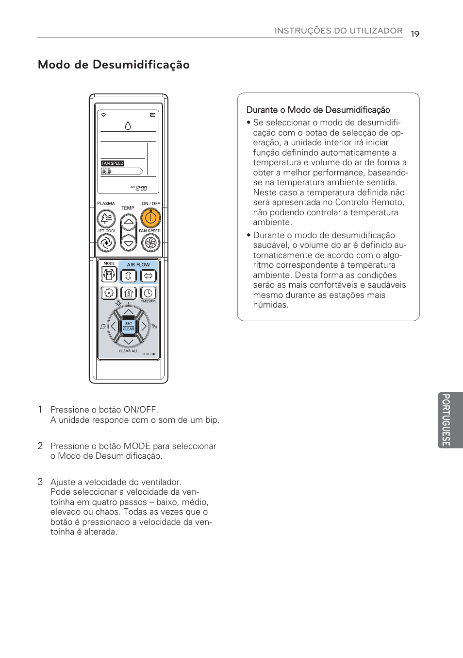 Modo de desumidificação | LG CV09 User Manual | Page 175 / 209