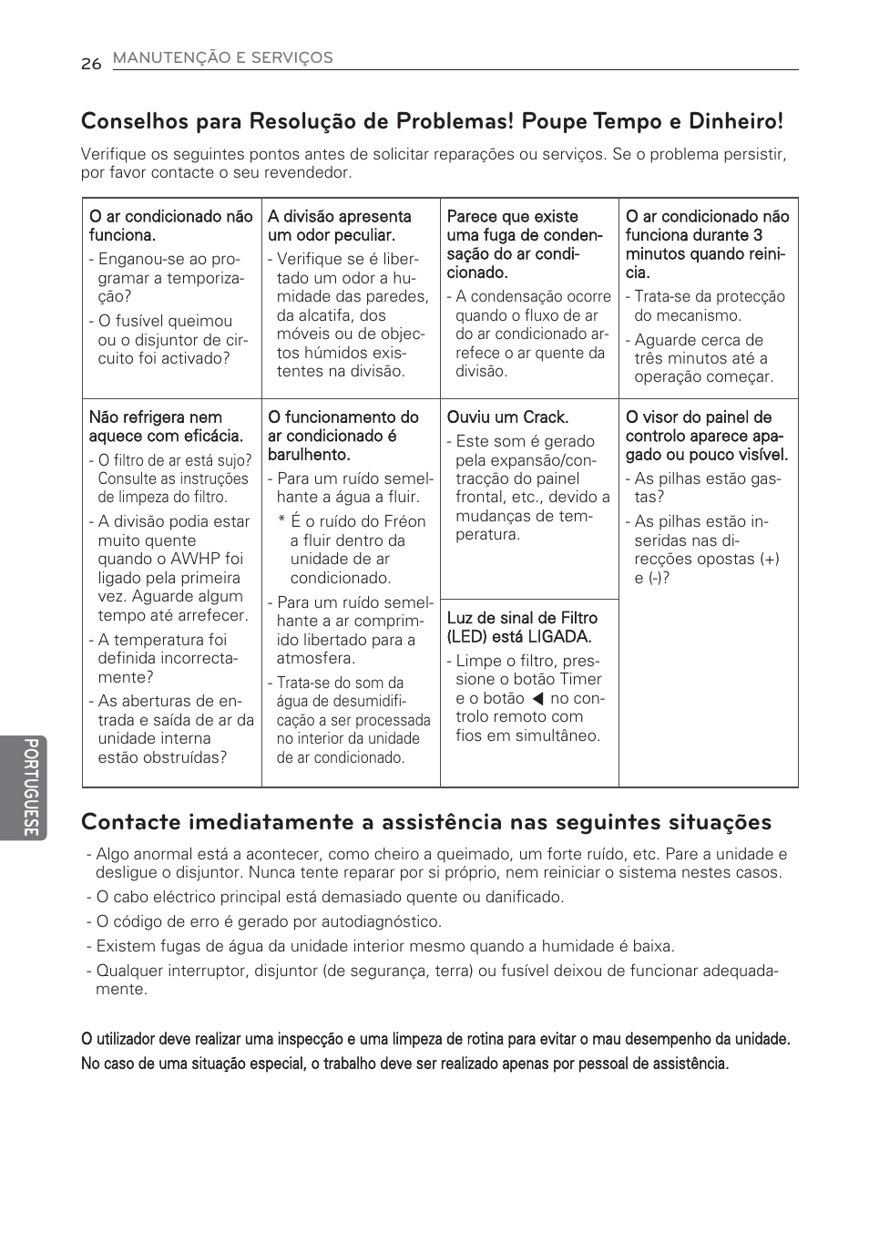 Por tuguese | LG CV09 User Manual | Page 182 / 209
