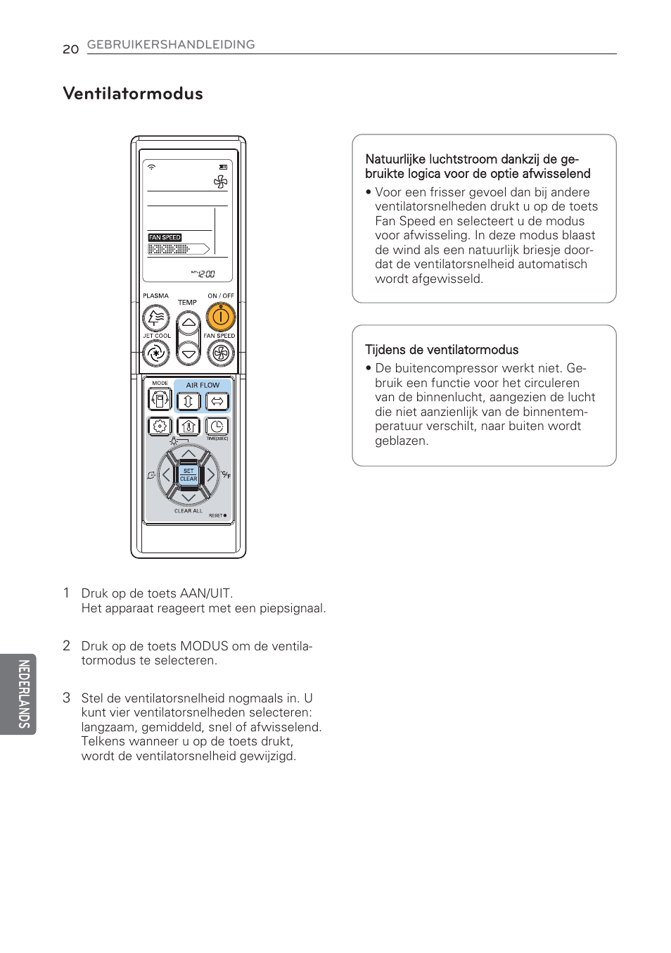 Ventilatormodus | LG CV09 User Manual | Page 202 / 209