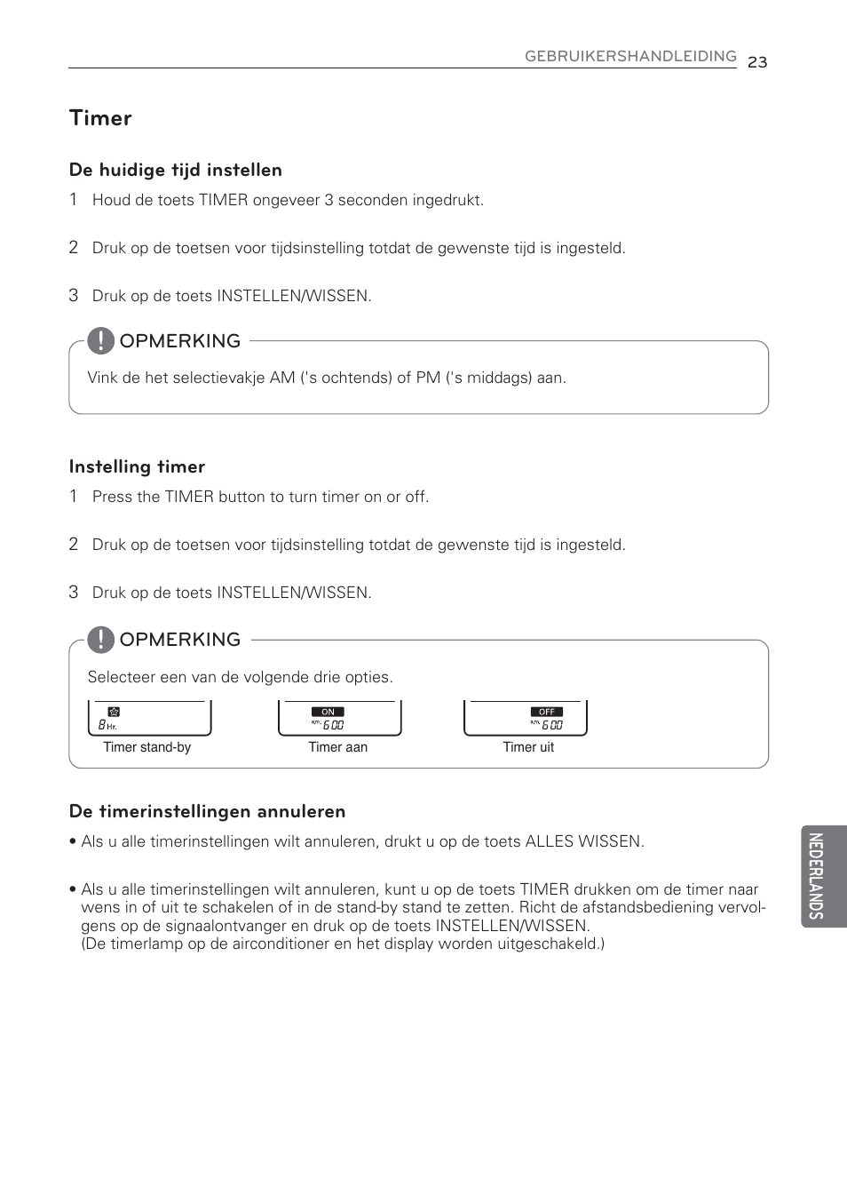 Timer | LG CV09 User Manual | Page 205 / 209