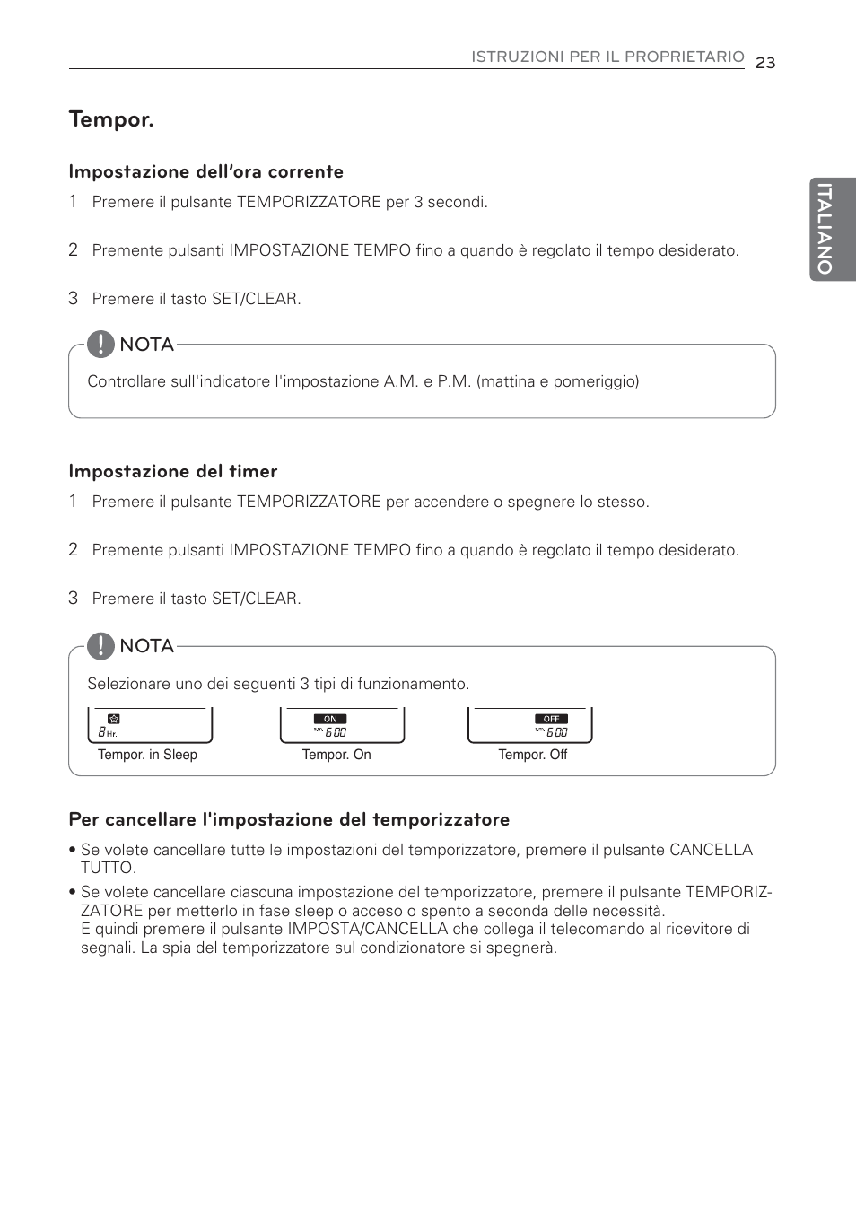 Tempor | LG CV09 User Manual | Page 49 / 209