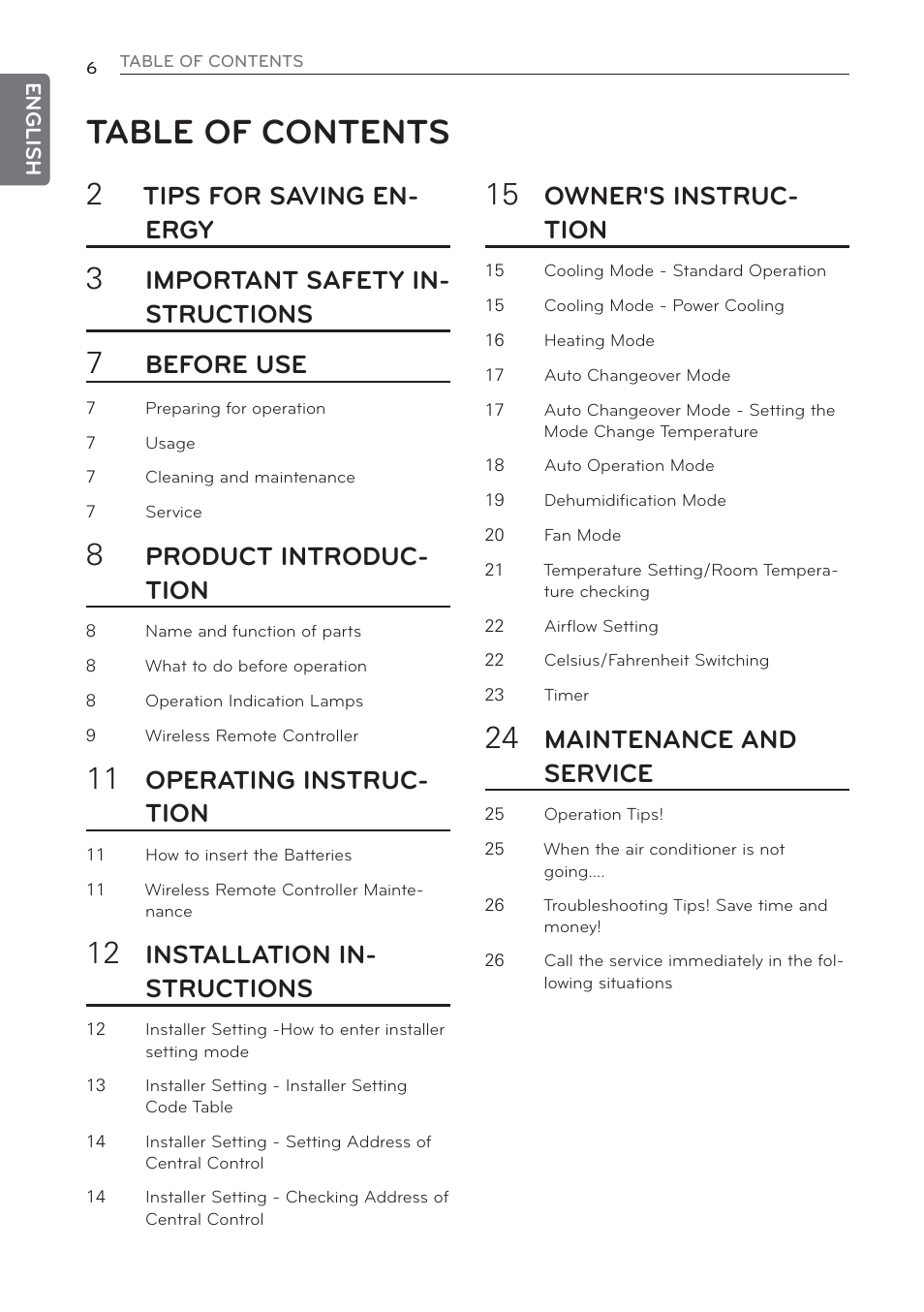 LG CV09 User Manual | Page 6 / 209