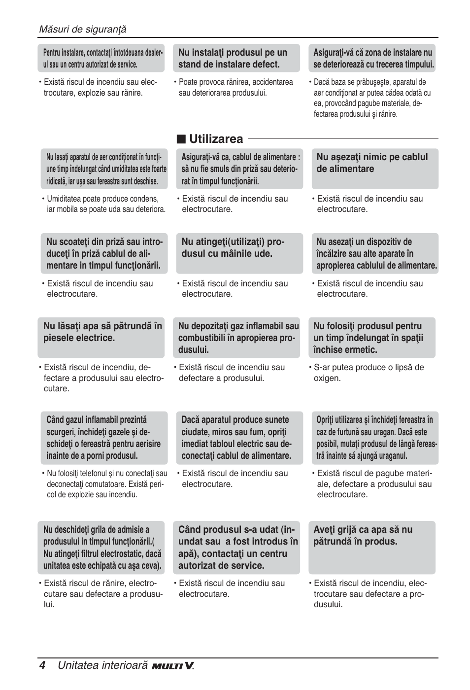 N utilizarea, 4unitatea interioară | LG ARNU09GTUC2 User Manual | Page 180 / 273