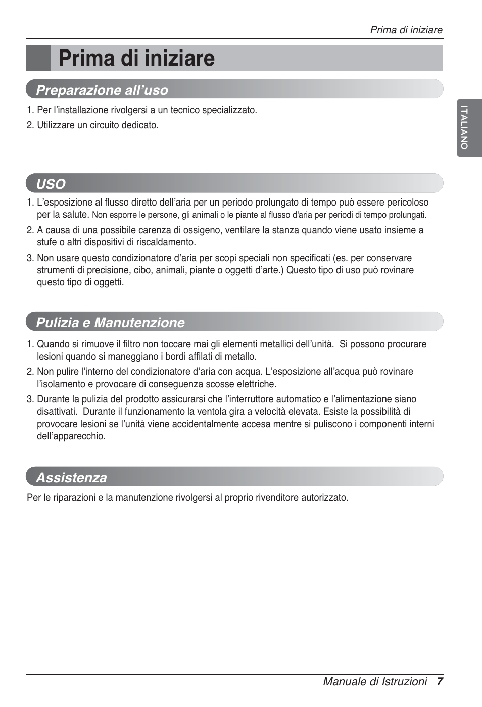 Prima di iniziare | LG ARNU09GTUC2 User Manual | Page 23 / 273