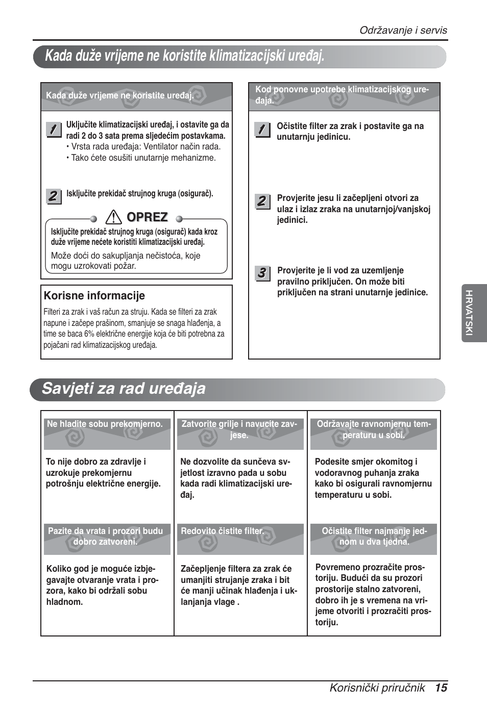 Oprez | LG ARNU09GTUC2 User Manual | Page 239 / 273