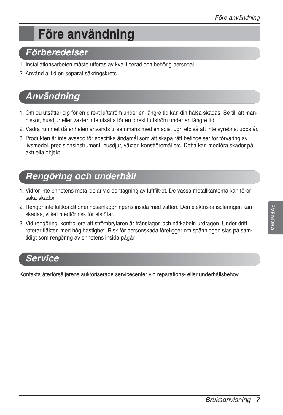 Före användning | LG ARNU09GTUC2 User Manual | Page 247 / 273