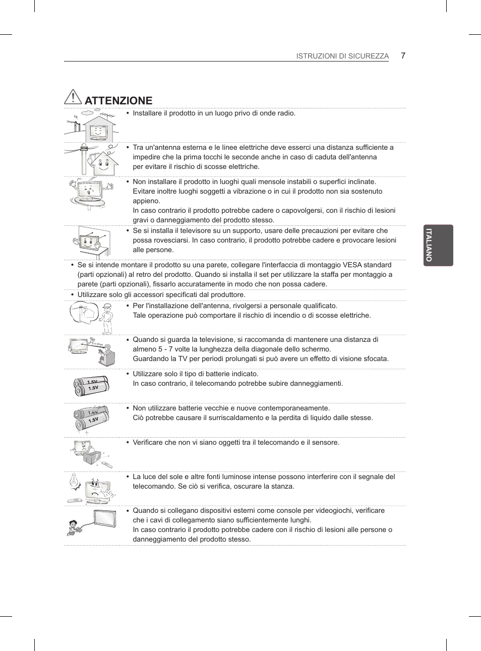 Attenzione | LG 37LS575S User Manual | Page 101 / 278