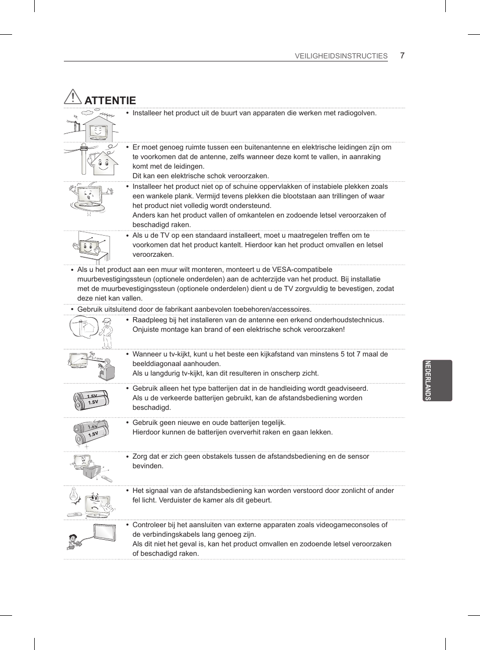 Attentie | LG 37LS575S User Manual | Page 191 / 278