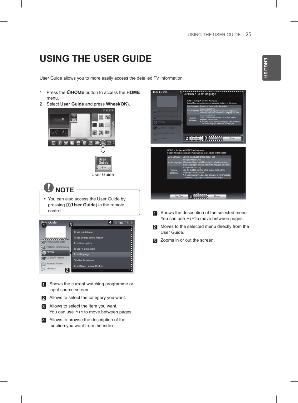 Using the user guide, User guide | LG 37LS575S User Manual | Page 35 / 278