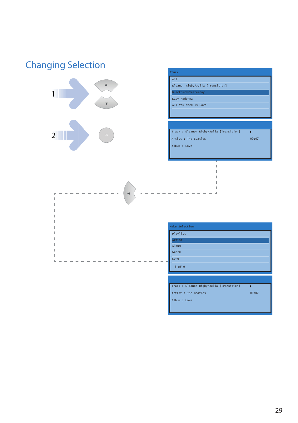 Changing selection | Arcam Doxx irDock User Manual | Page 29 / 32