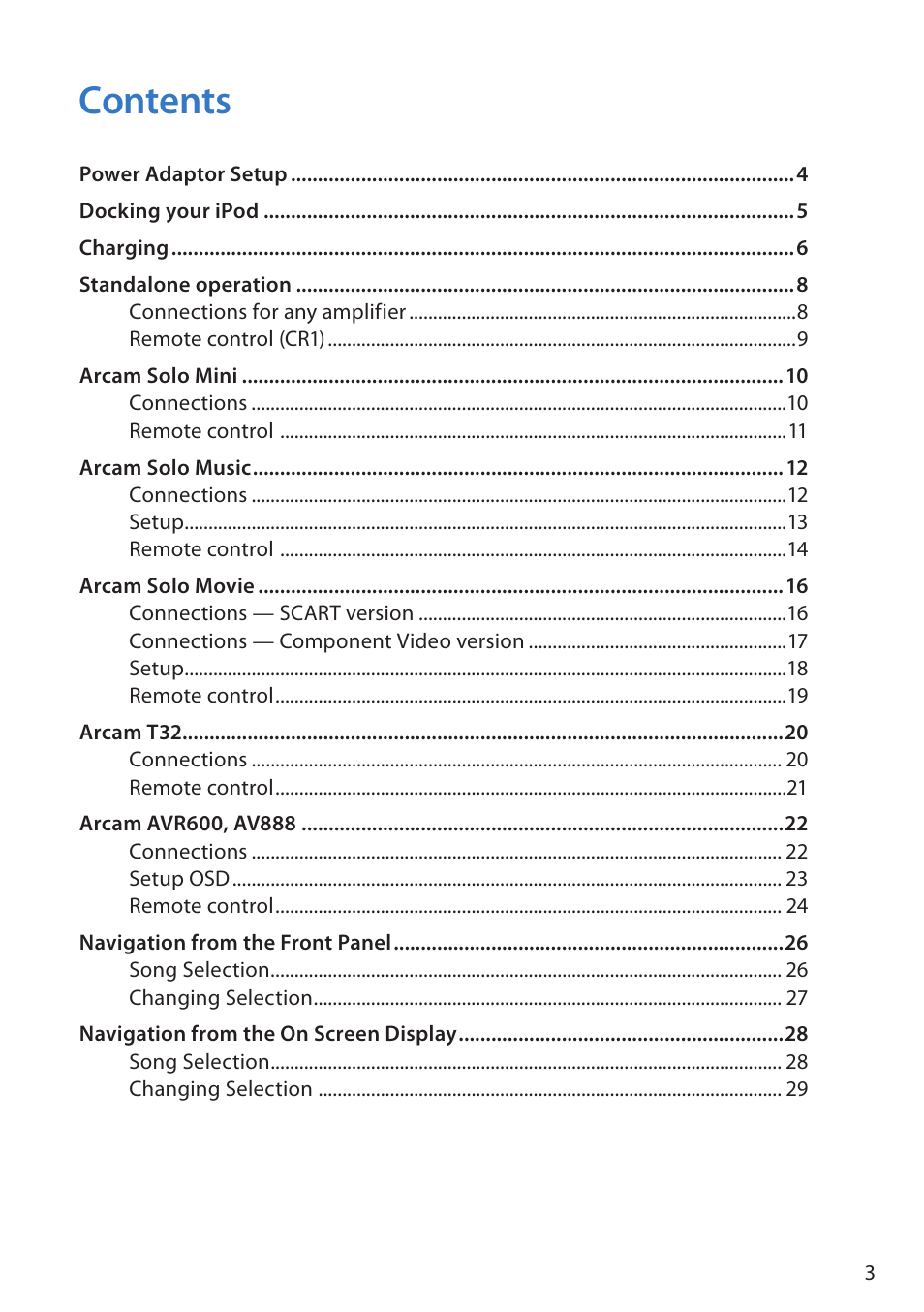 Arcam Doxx irDock User Manual | Page 3 / 32