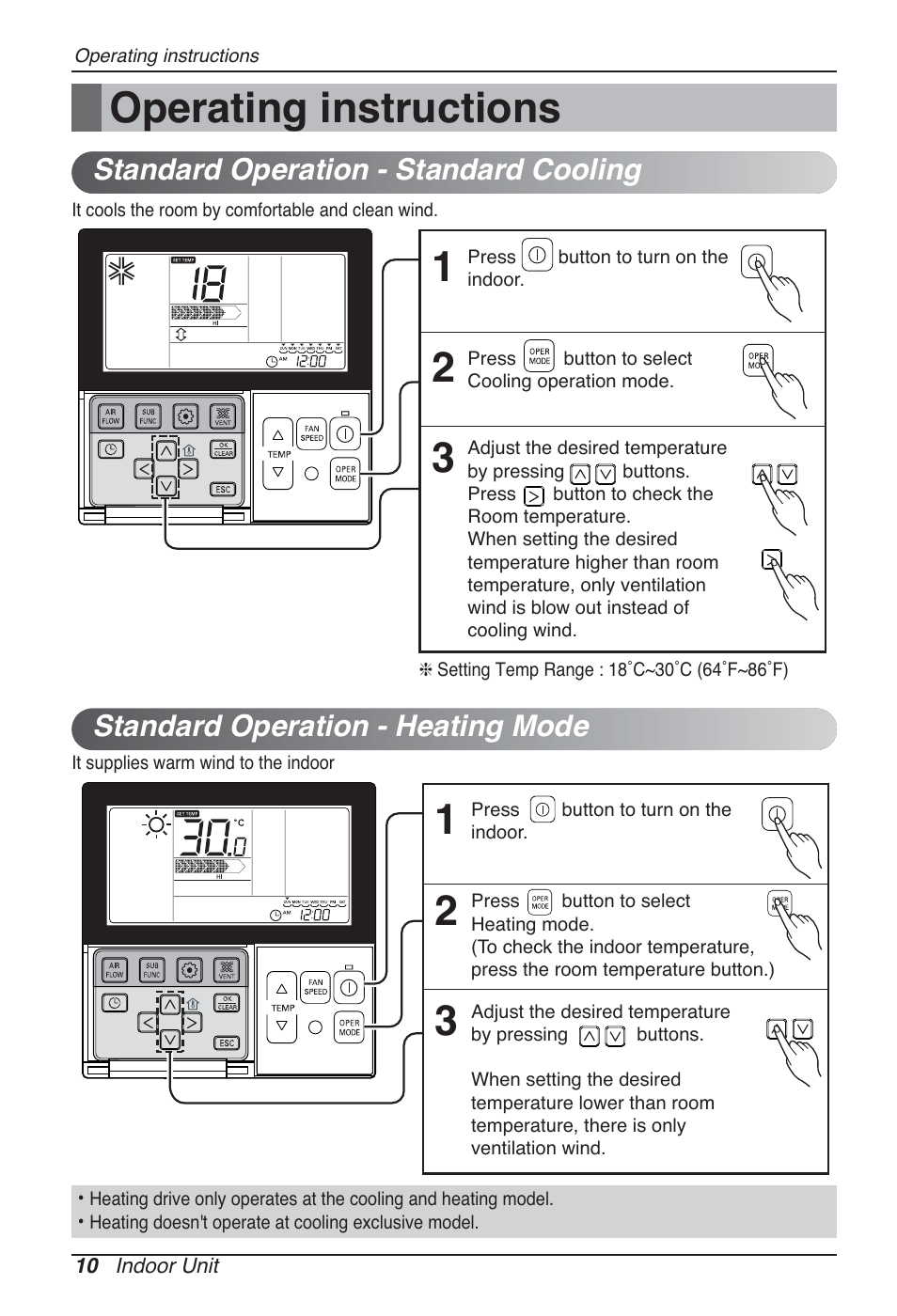 Operating instructions | LG CB09L User Manual | Page 10 / 193