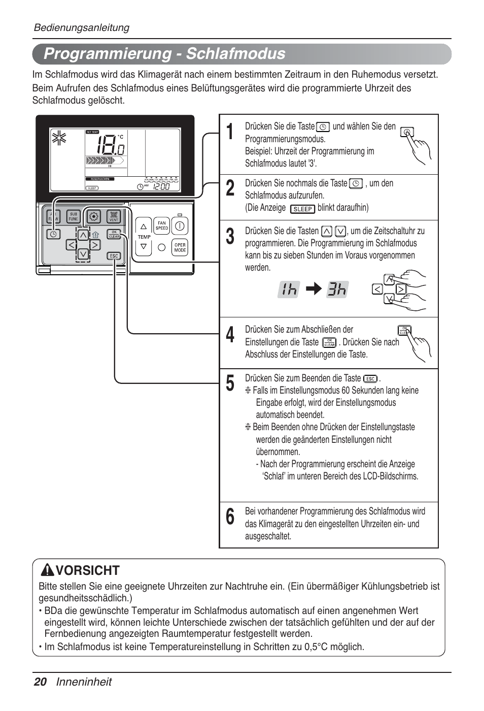 Programmierung - schlafmodus | LG CB09L User Manual | Page 116 / 193