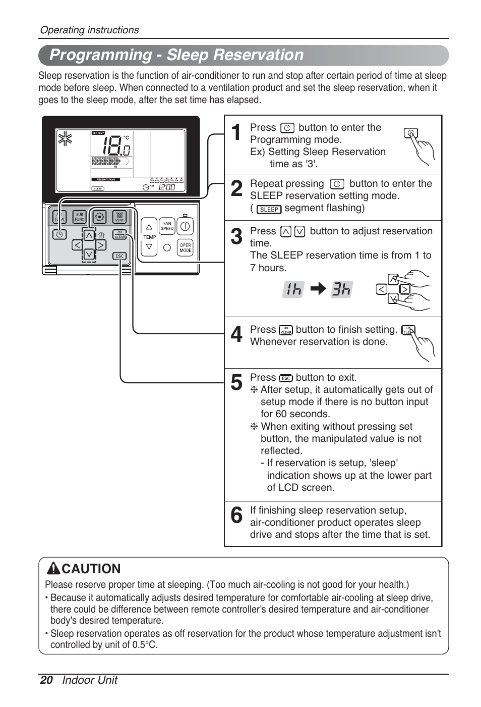 Programming - sleep reservation | LG CB09L User Manual | Page 20 / 193