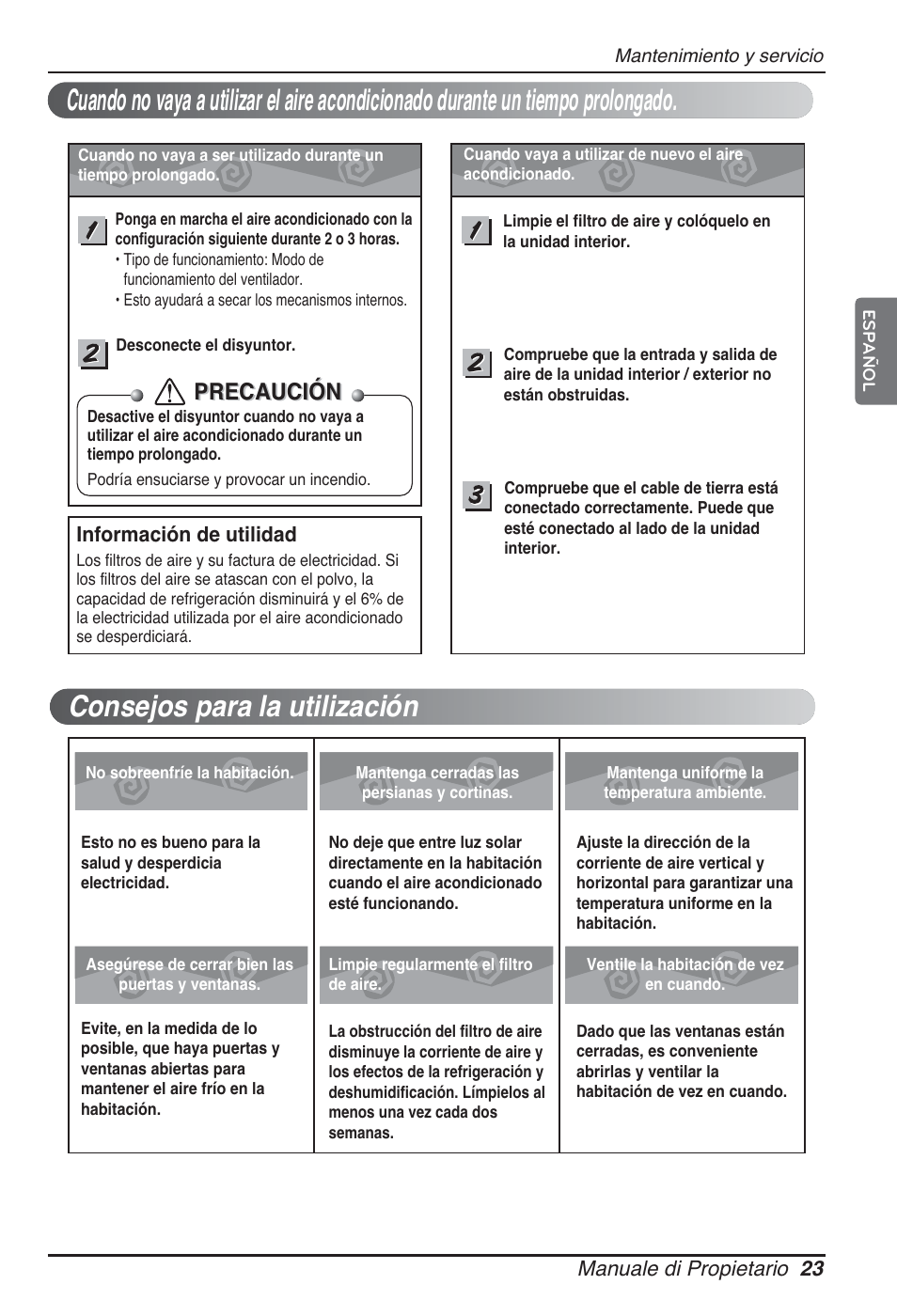 Precaución | LG CB09L User Manual | Page 71 / 193