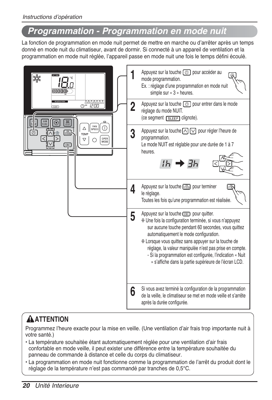 Programmation - programmation en mode nuit | LG CB09L User Manual | Page 92 / 193