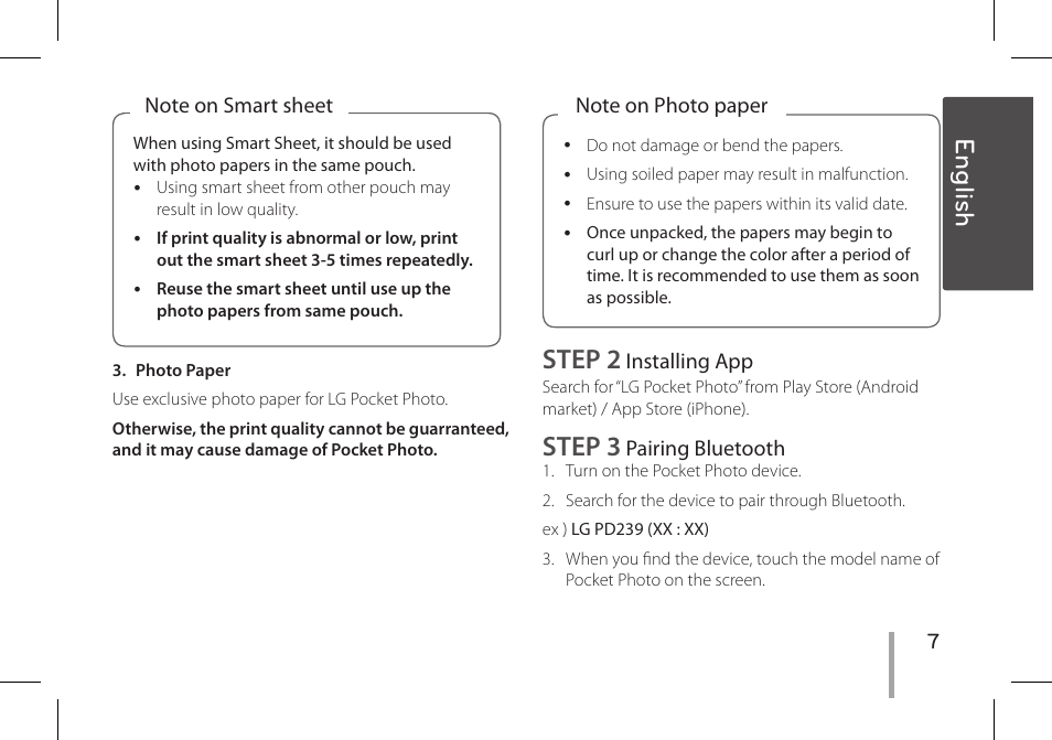 Step 2, Step 3, English | LG PD239W User Manual | Page 7 / 56