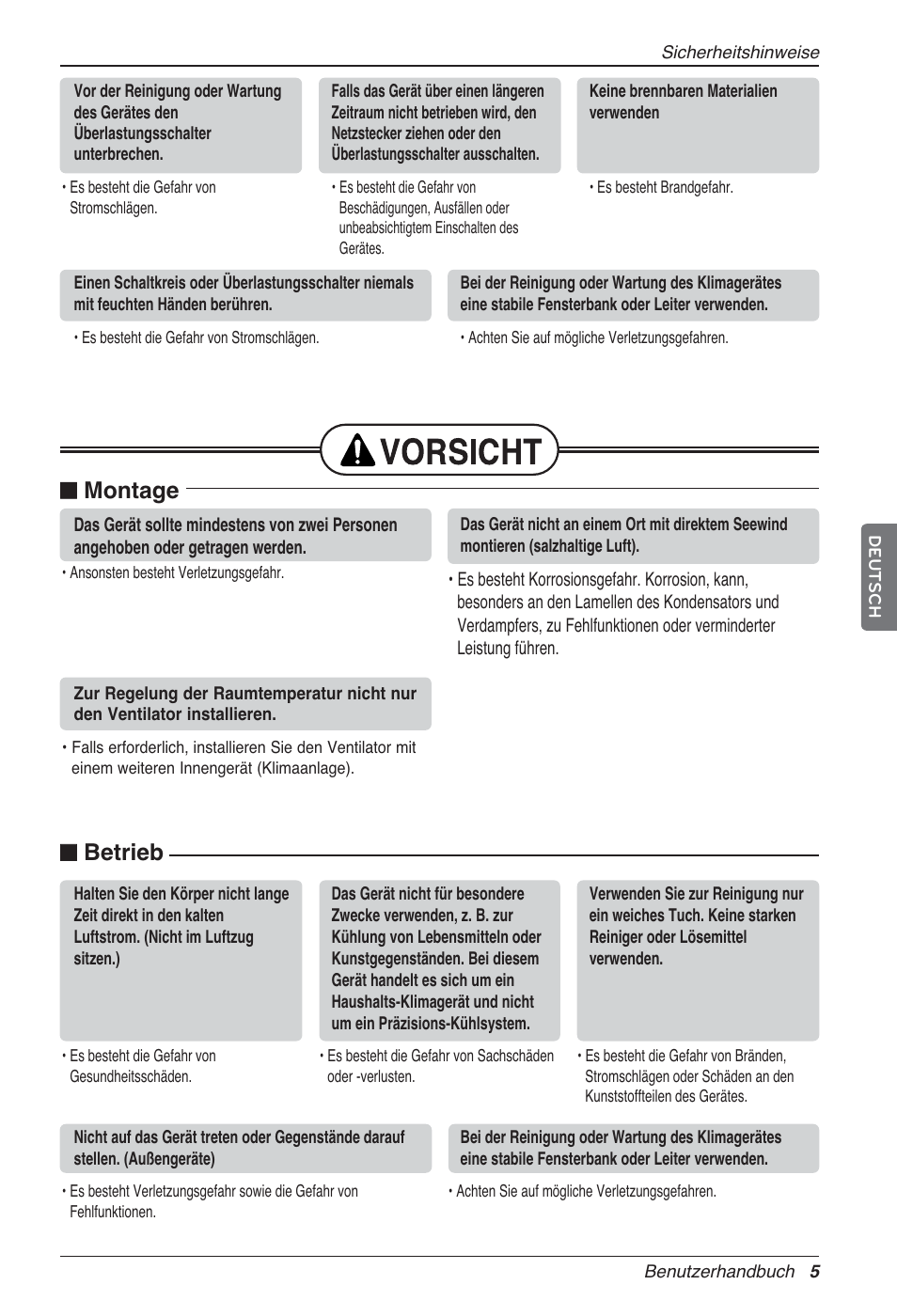 N montage, N betrieb | LG LZ-H100GXN0 User Manual | Page 101 / 456