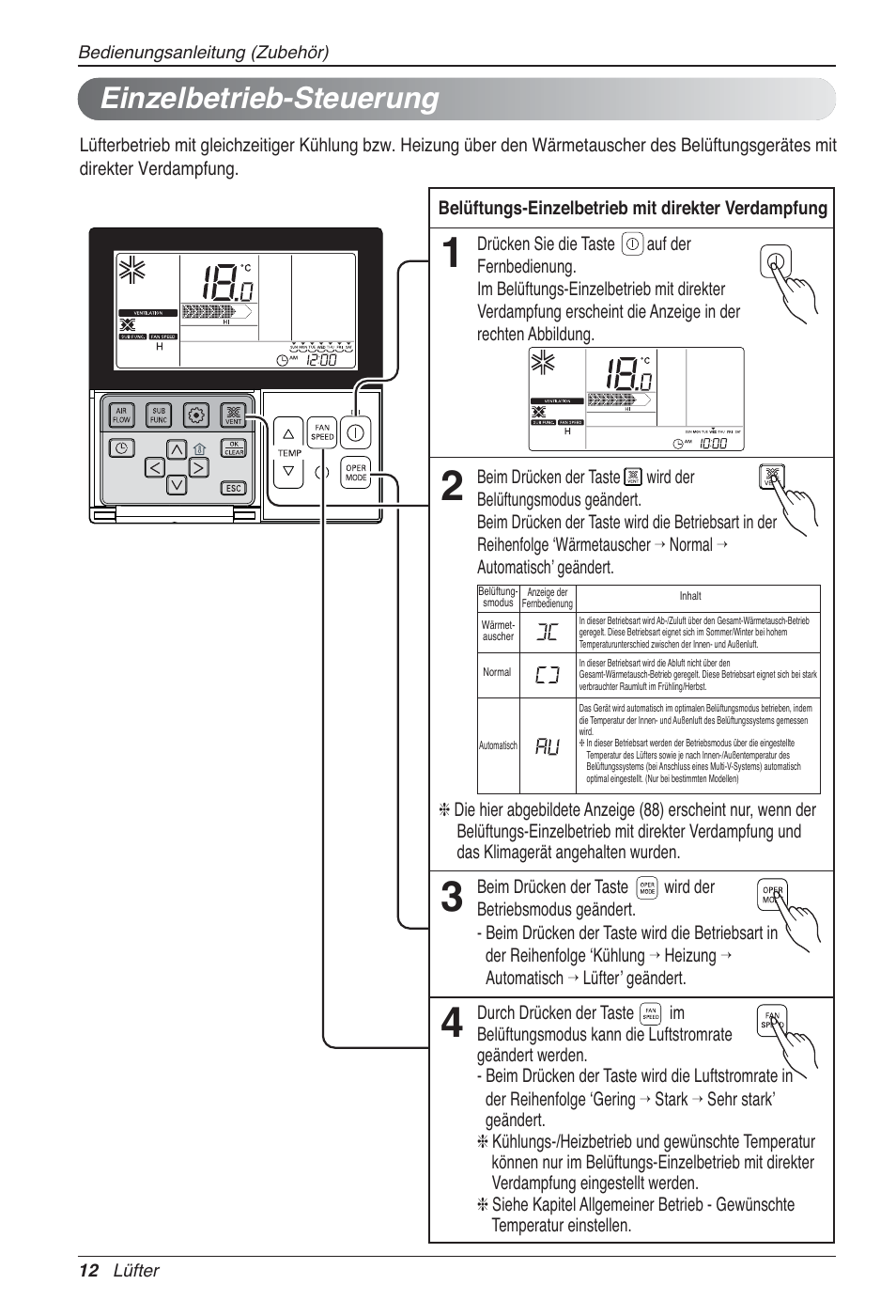 Einzelbetrieb-steuerung | LG LZ-H100GXN0 User Manual | Page 108 / 456