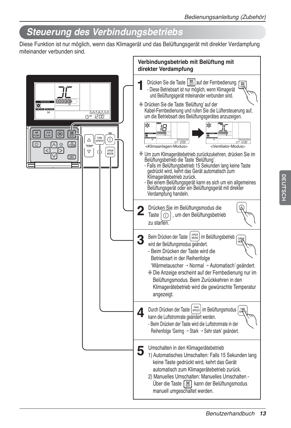 Steuerung des verbindungsbetriebs | LG LZ-H100GXN0 User Manual | Page 109 / 456