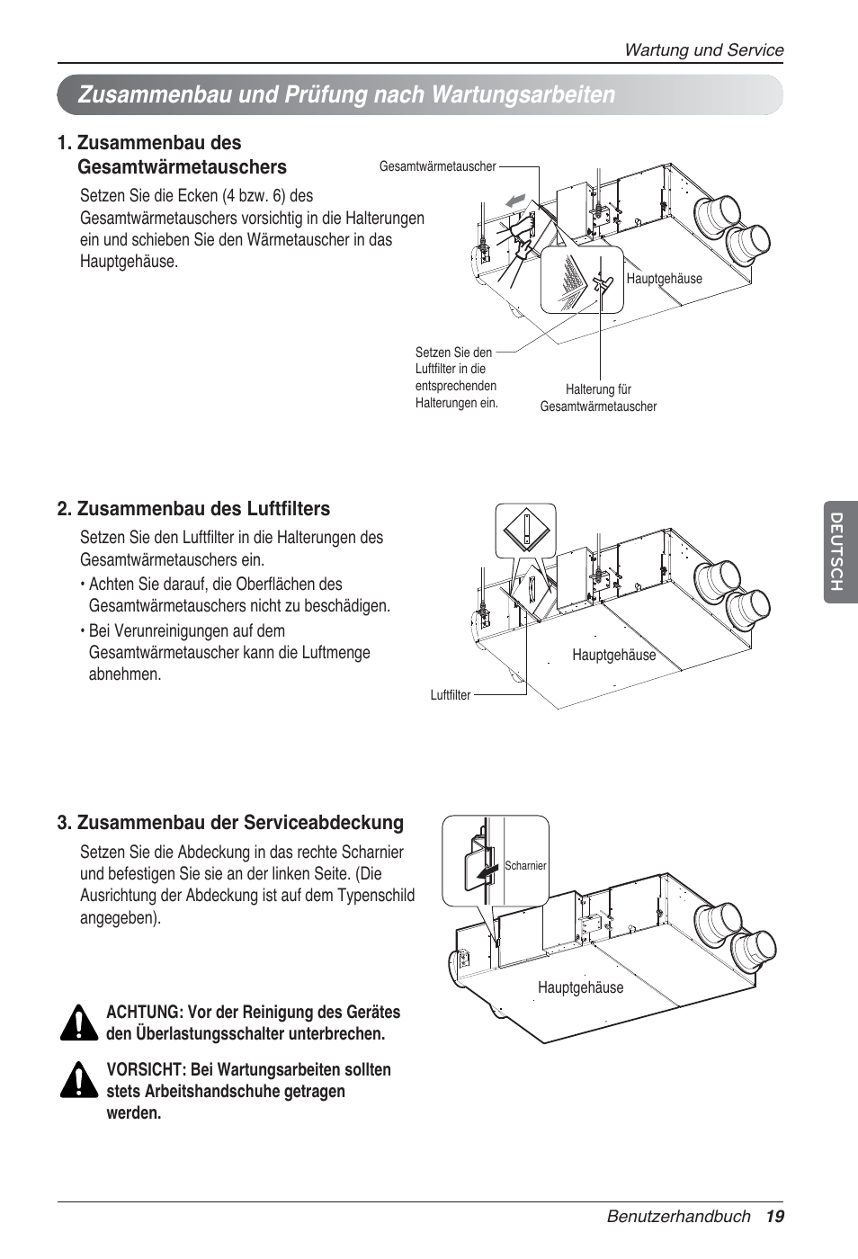 Zusammenbau und prüfung nach wartungsarbeiten | LG LZ-H100GXN0 User Manual | Page 115 / 456