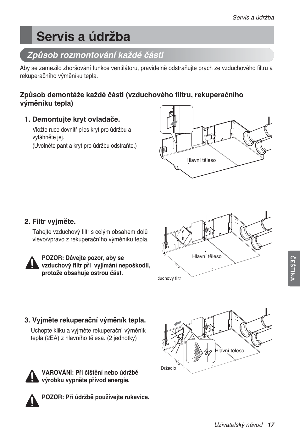 Servis a údržba, Způsob rozmontování každé části | LG LZ-H100GXN0 User Manual | Page 161 / 456