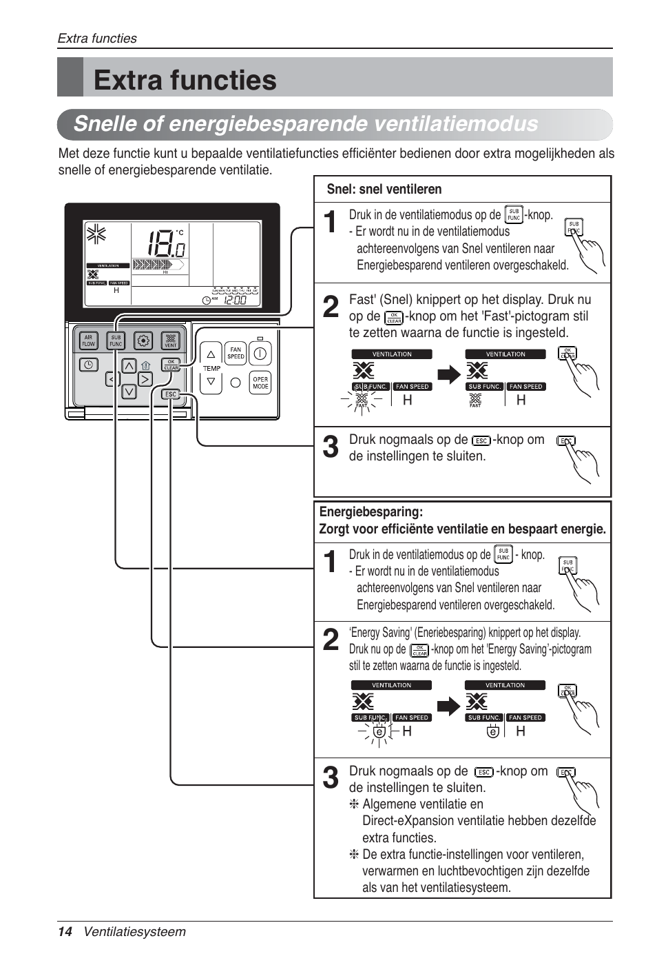 Extra functies, Snelle of energiebesparende ventilatiemodus | LG LZ-H100GXN0 User Manual | Page 182 / 456