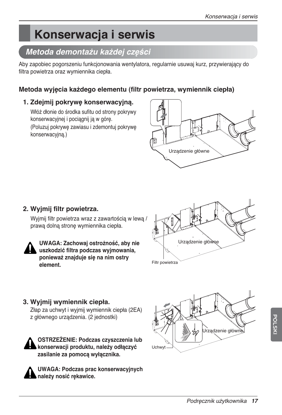 Konserwacja i serwis, Metoda demontażu każdej części | LG LZ-H100GXN0 User Manual | Page 209 / 456