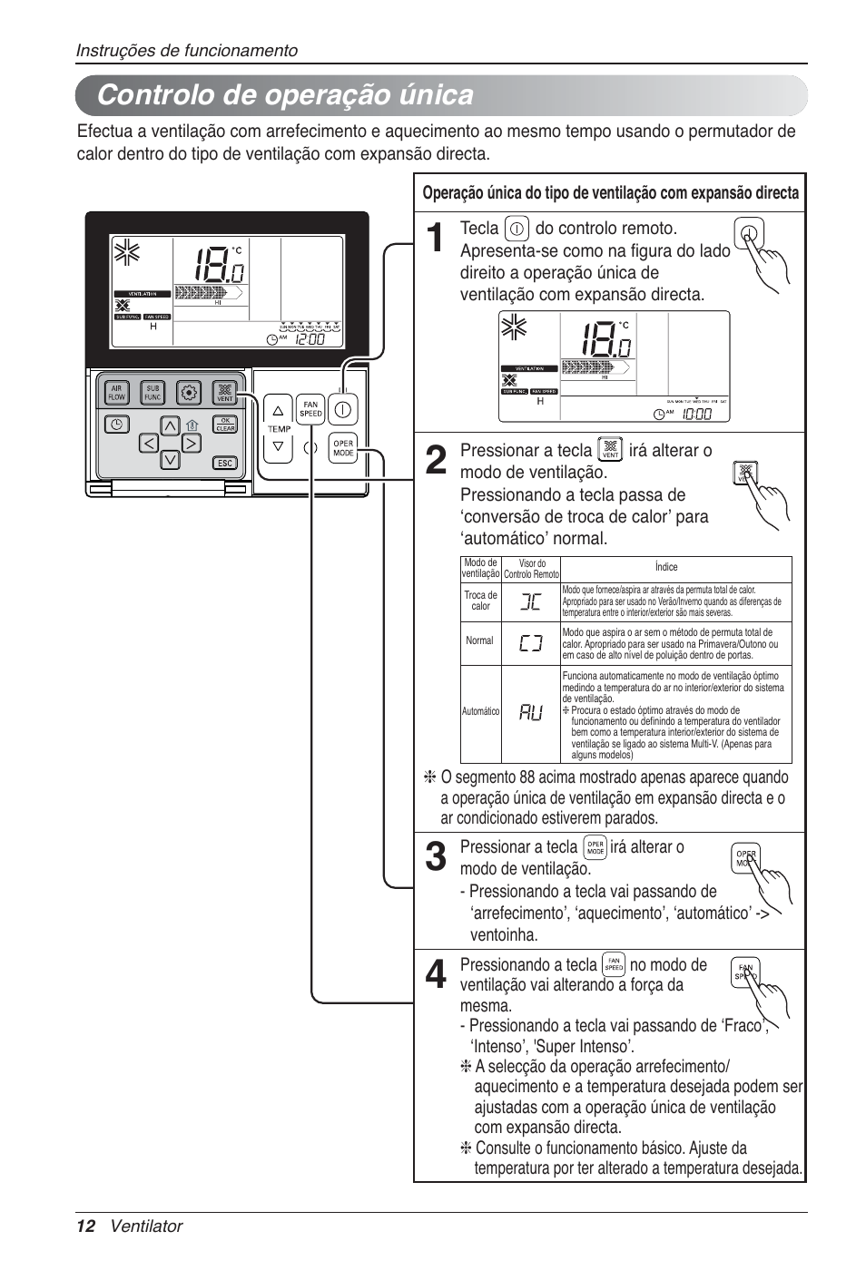 Controlo de operação única | LG LZ-H100GXN0 User Manual | Page 251 / 456