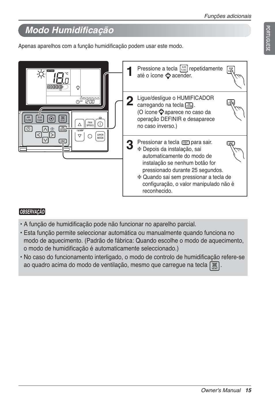 Modo humidificação | LG LZ-H100GXN0 User Manual | Page 254 / 456