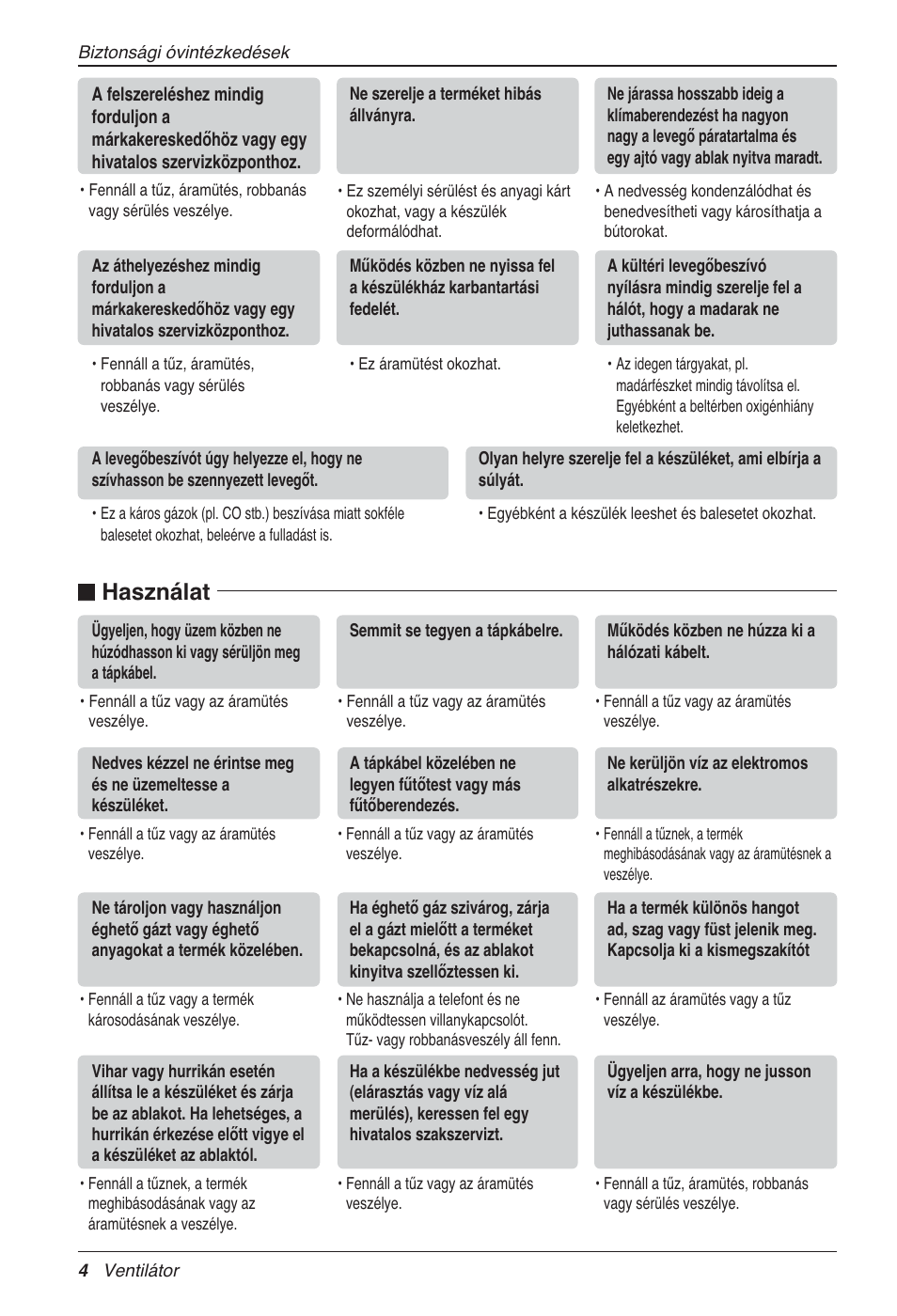 N használat | LG LZ-H100GXN0 User Manual | Page 267 / 456