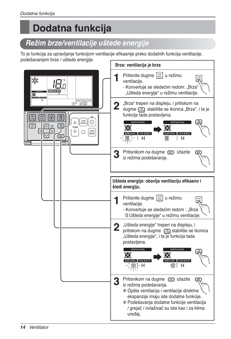 Dodatna funkcija, Režim brze/ventilacije uštede energije | LG LZ-H100GXN0 User Manual | Page 325 / 456