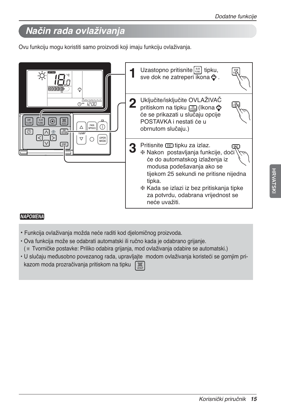 Način rada ovlaživanja | LG LZ-H100GXN0 User Manual | Page 350 / 456