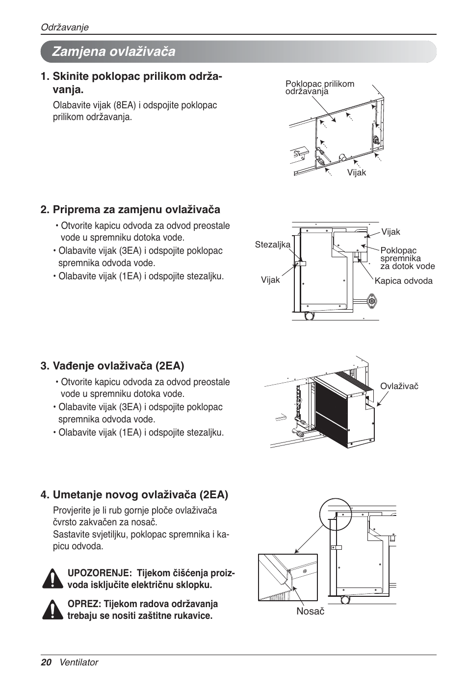 Zamjena ovlaživača | LG LZ-H100GXN0 User Manual | Page 355 / 456