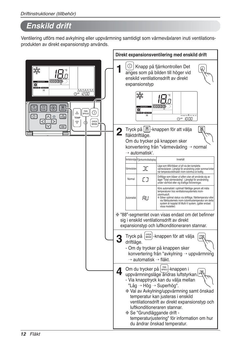 Enskild drift | LG LZ-H100GXN0 User Manual | Page 371 / 456