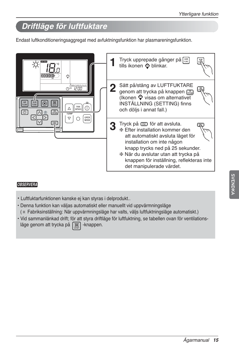 Driftläge för luftfuktare | LG LZ-H100GXN0 User Manual | Page 374 / 456