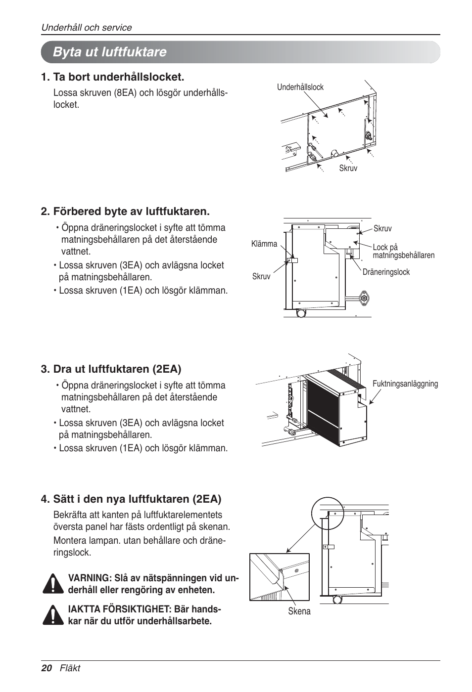 Byta ut luftfuktare | LG LZ-H100GXN0 User Manual | Page 379 / 456