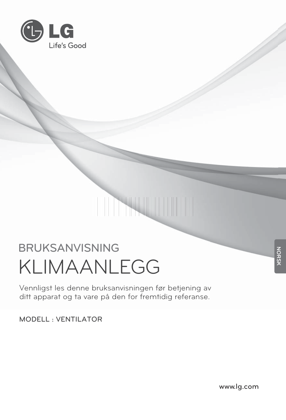 Norsk, Klimaanlegg, Bruksanvisning | LG LZ-H100GXN0 User Manual | Page 384 / 456