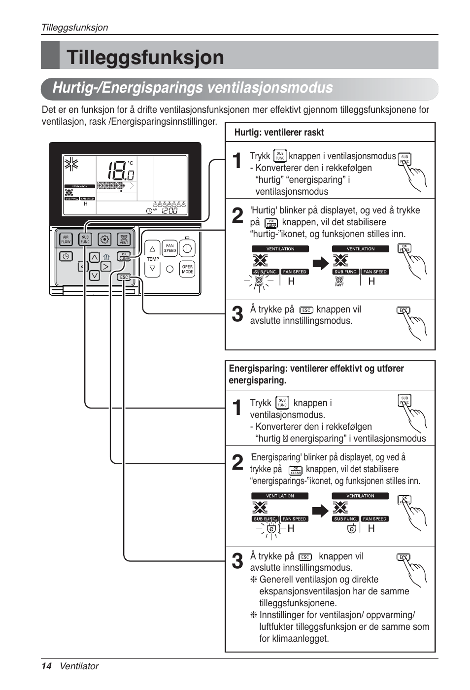 Tilleggsfunksjon, Hurtig-/energisparings ventilasjonsmodus | LG LZ-H100GXN0 User Manual | Page 397 / 456