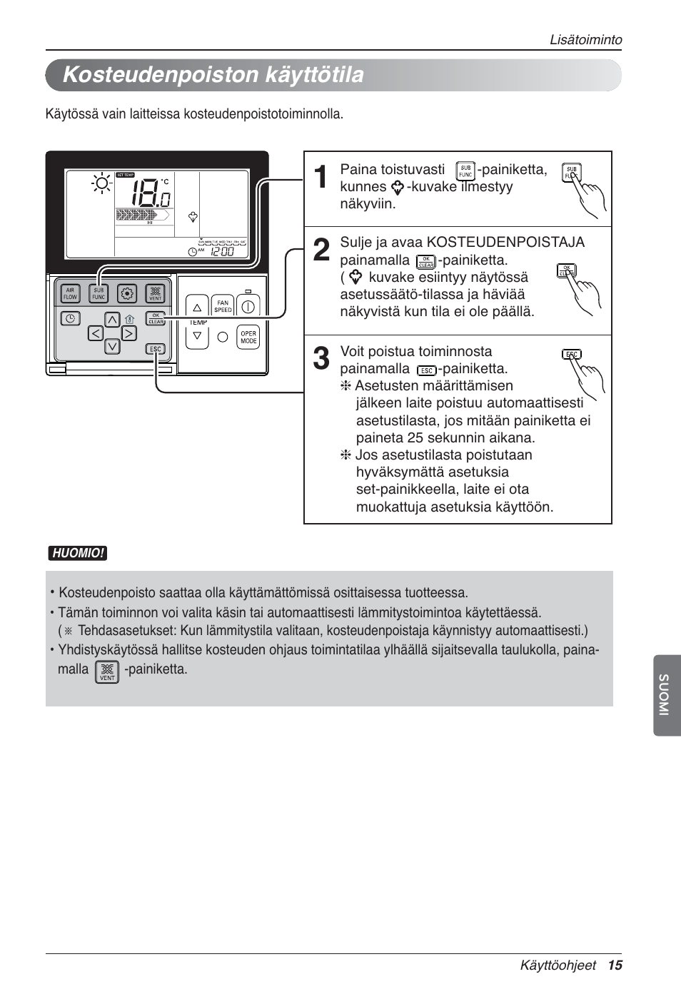 Kosteudenpoiston käyttötila | LG LZ-H100GXN0 User Manual | Page 422 / 456