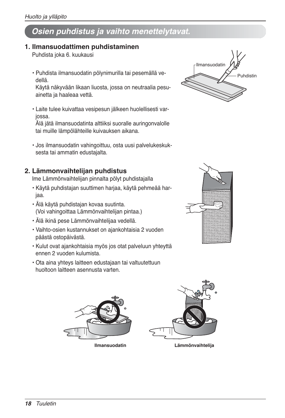 Osien puhdistus ja vaihto menettelytavat | LG LZ-H100GXN0 User Manual | Page 425 / 456